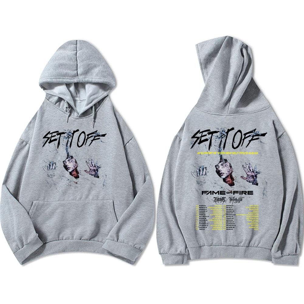 Set It Off: The Self Titled Tour Hoodies Fashion Rock Band Grunge Sweatshirt Unisex Streetwear Hip Hop  Men Sudaderas Print Tops