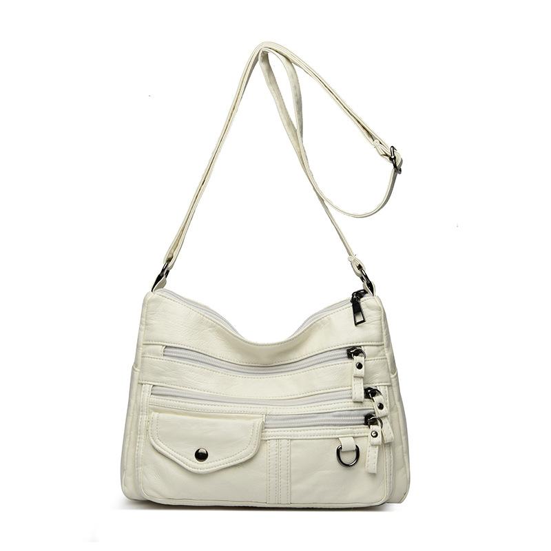 

Женская сумка через плечо большой вместимости из мягкой кожи, маленькая квадратная сумка бежевый