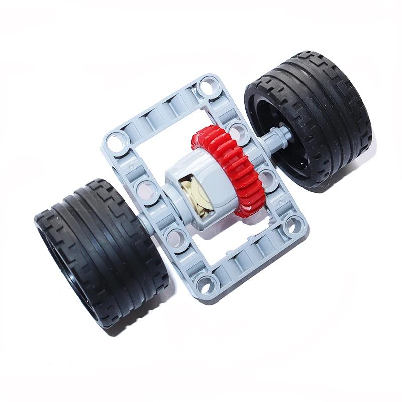 Non-Toxic Building Blocks Drive Car Front Back Suspension Steering System Differential Gears Self-Locking Bricks Moc Technical Parts