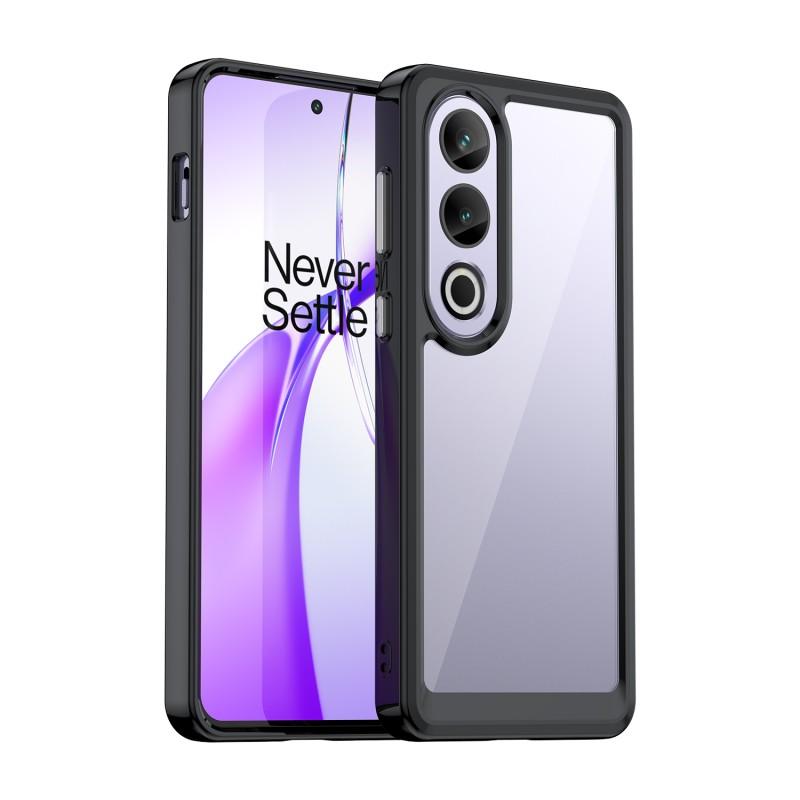 

For OnePlus Ace 3V 5G Phone Case WANLONFENG XC Series TPU Acrylic Cover with Tempered Glass (Big Lens Hole) Transparent Blue