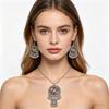 Vintage Fashion Necklace Bohemian National Style Long Exaggerated Personality Clothing Chain Women With Accessories Necklaces Earrings Set