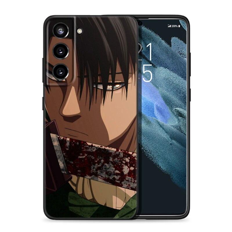 Anime Attack On Titan Handyhülle für Samsung Galaxy S20 S21 FE S22 Ultra S10 Lite S10E S9 S8 Plus S7 Edge Weiche TPU Schwarze Hülle