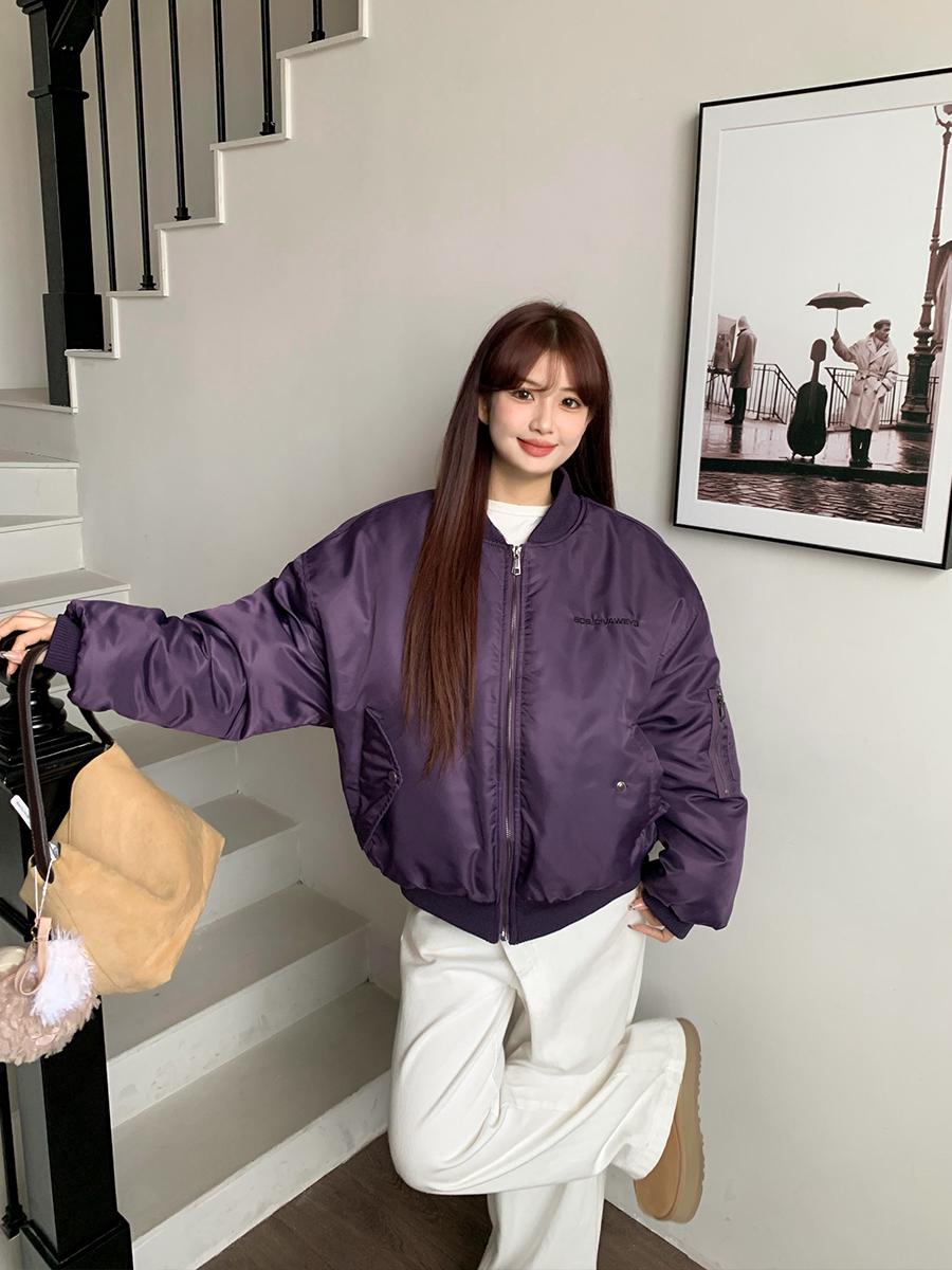 

Американская ретро оверсайз минималистичная куртка-пилот - Зима 2024 Extra Extra Large фиолетовый