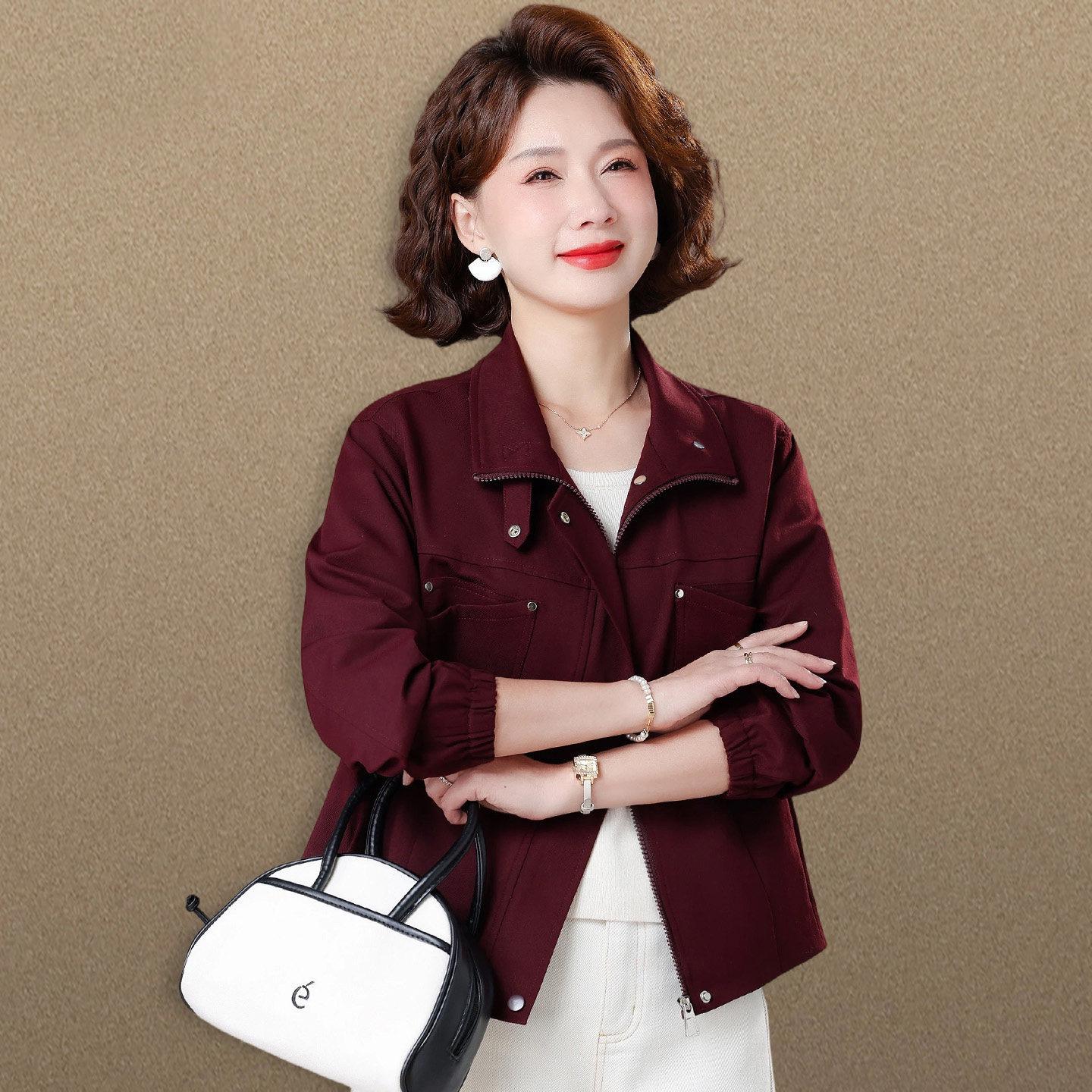 

Spring Jacket for Women Over 50 - Short Style, Wide-Legged, Perfect for Mother s Day and Autumn 3XL (Recommended for 135-150 lbs)