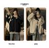 Women's Spring/Autumn Baseball-Style Stand-up Collar Jacket - Casual, Loose College Style Cardigan for Couples.