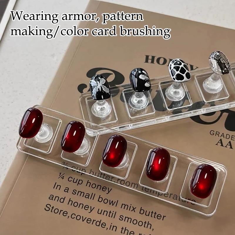 Non-Magnetic Acrylic Cartoon Bear Love Shape Nail Stand False For Cat Eye Gel Press On Nails Display Stand Tips Holder