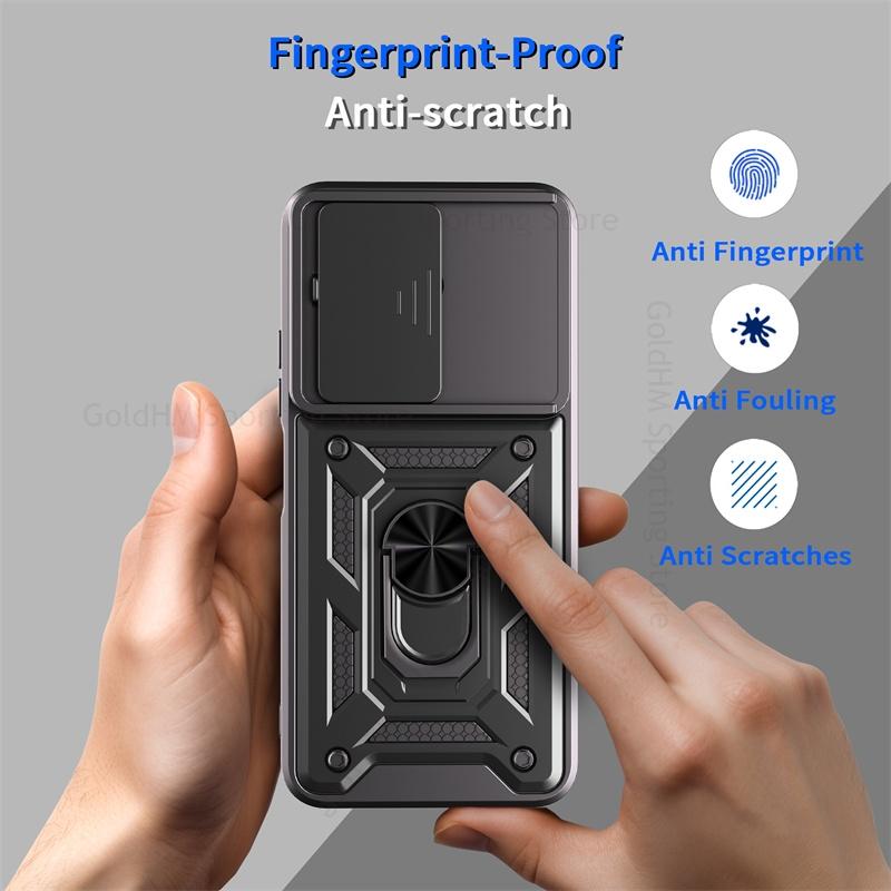 Armor Shockrpoof Hybrid Heavy Duty Phone Case For Xiaomi Redmi 15C 14C 13C Magnetic Ring Holder Stand Slide Lens Cover Redmi Note 14 12 13 15 Pro Plus