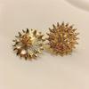 Gold Sunflower Rhinestone Earrings Fashion Earrings Without Piercing Earrings New Hot Selling Ear Clips