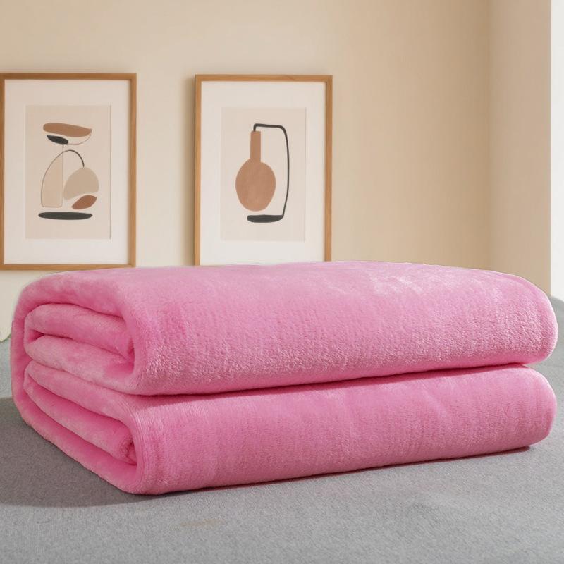Solid Color Coral Fleece Blanket Winter Flannel Bed Sheet Four Seasons Universal Office Nap Throw Blanket