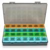 Large Portable Travel Monthly Pill Organizer 4 Weeks A Month 28 Days Pill Box Case for Vitamins Supplements Fish Oil Medication