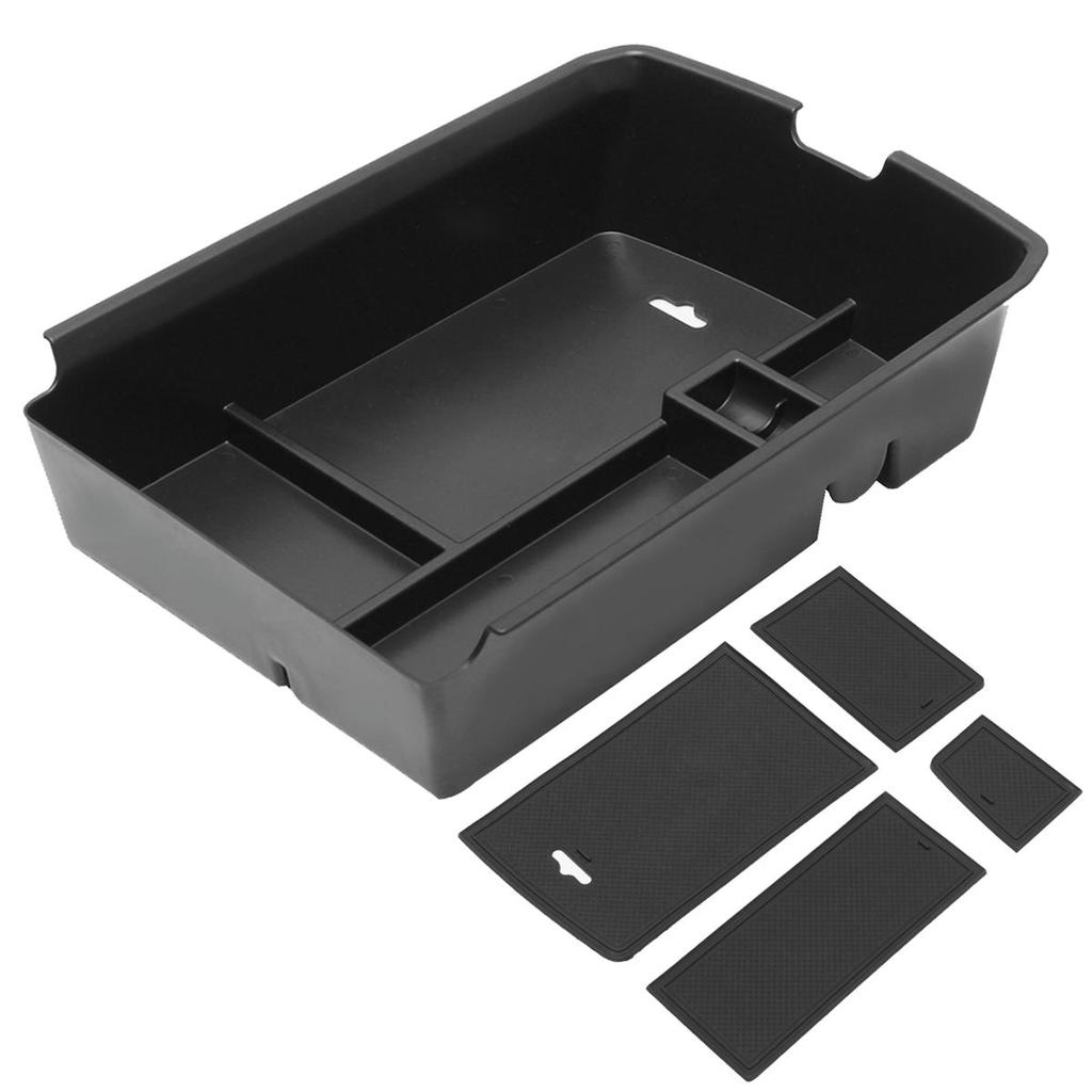 Black Central Console Armrest Storage Box Tray For VW Teramont Atlas 2017 2018