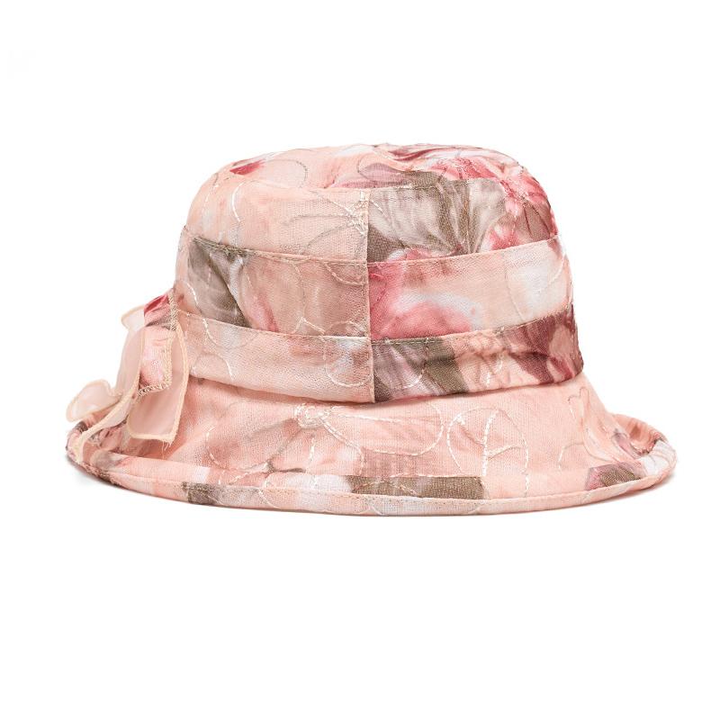 Women's Bow Fisherman Hat Mother Hat Summer Breathable Travel Sun Hat Basin Hat