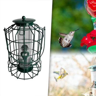 Comedero Colgante para Aves Silvestres para Exterior 18x26cm Resistente con 2 Puertos de Alimentación para Patio Trasero