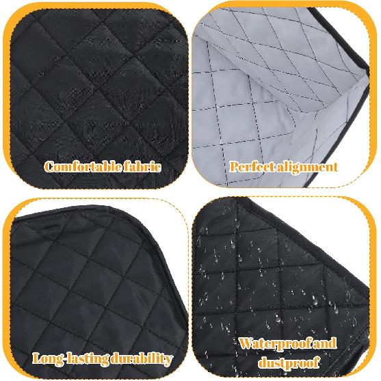 2 Slice Toaster Cover,Black Toaster Covers, Cotton Quilted Toasters Covers 2 Slice Wide Slot, Washable Kitchen Cover for Toasters and Kitchen Small