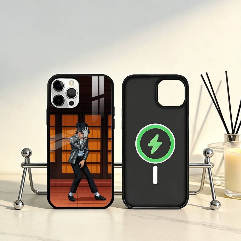 Cute Cartoon M-Michael J-Jackson Phone Case For iPhone17,16,15,14,13,12,11 Plus,Pro Max Magnetic For Magsafe Wireless Charging