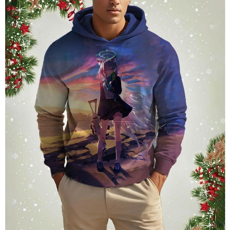 New Fashionable Cool Hoodie Men's 3D Printed Anime Character Print Casual Comfortable Outdoor Sports Man Sweatshirt