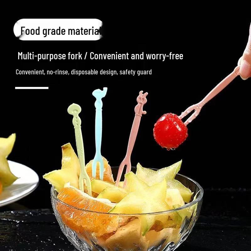 Cartoon Disposable Fruit and Dessert Fork Set for Kids