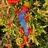 2D Orange Acrylic Lizard Gecko Hanging Decor,No Power Needed,Indoor Outdoor Ornament for Yard Lawn Bedroom Living Room Office Fence,Holiday Decoration