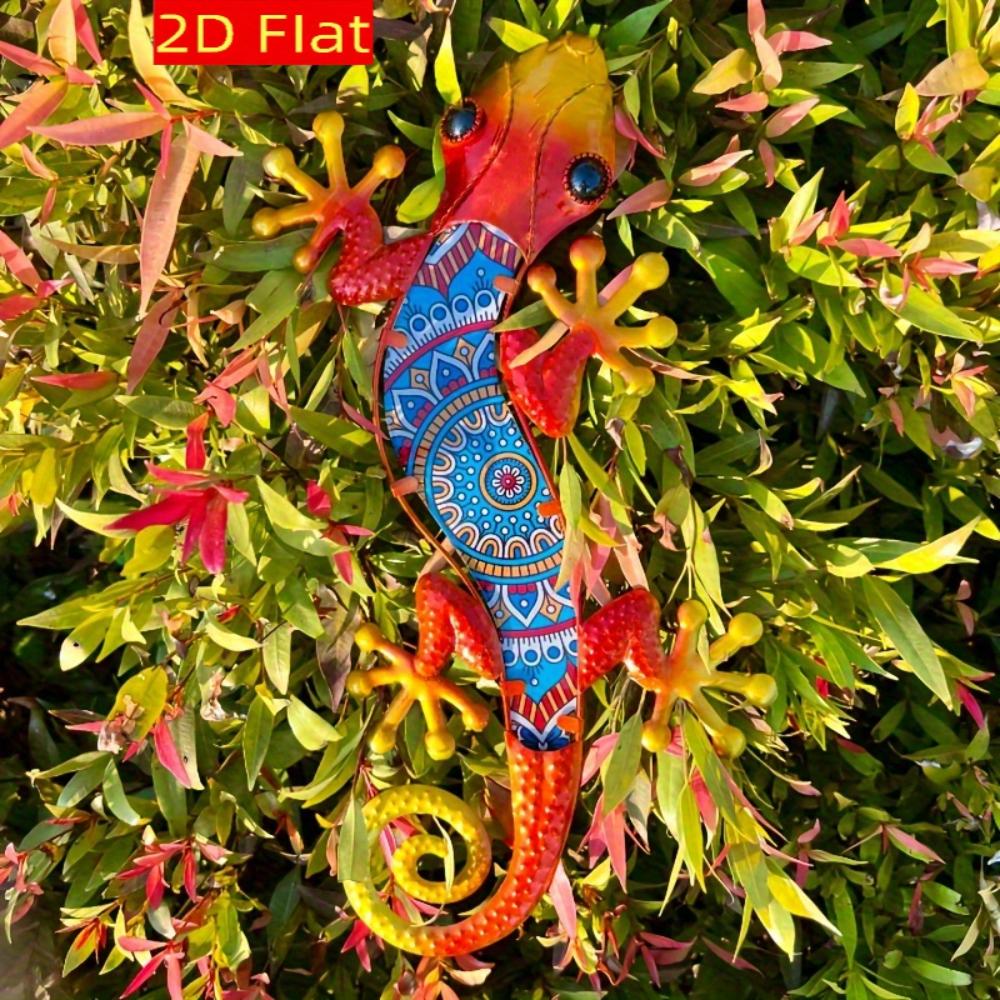 2D Orange Acrylic Lizard Gecko Hanging Decor,No Power Needed,Indoor Outdoor Ornament for Yard Lawn Bedroom Living Room Office Fence,Holiday Decoration