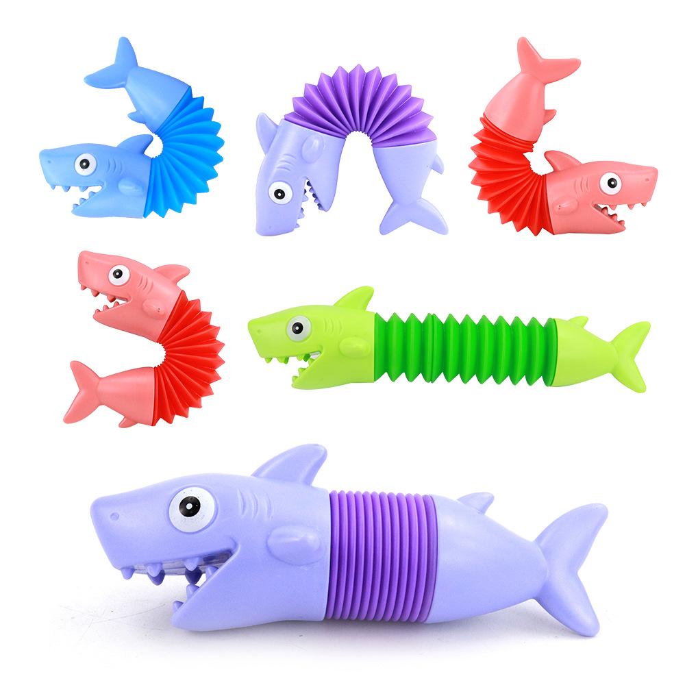Dinosaur Telescopic Tubes Fidget Toys Cartoon Dolphins, Dogs, Sharks Stretch Pop Tubes Stress Relief Toys For Kids Party Gifts