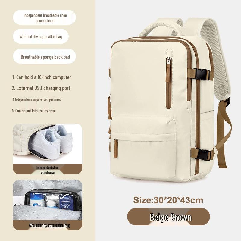 Girls' Extra Large Multifunctional Backpack with Wet/Dry Separation - Nylon, Waterproof, Ideal for Short Trips & School