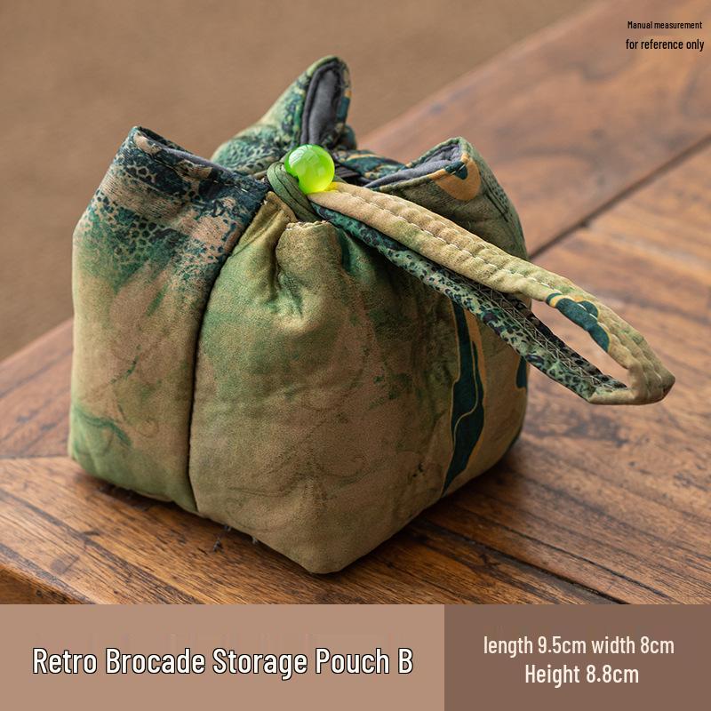 Portable Silk Travel Tea Set Bag for Outdoor Tea Ceremony