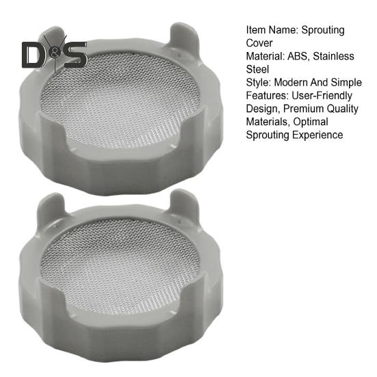 2Pcs Stainless Steel Sprouting Lids for Mason Jars Wide Mouth Mason Jar Screen Lids for Sprouting Kit Germination Cover Sprout Maker BPA-Free