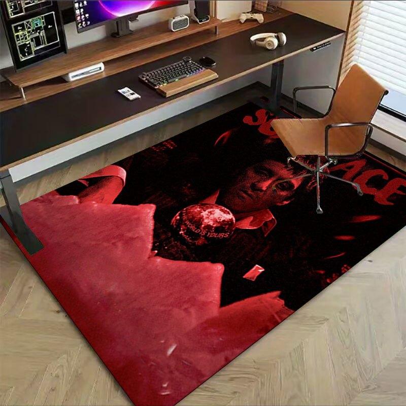 1ks Scarface Kancelářský Koberec Podložka pod Židli Měkká, Pohodlná, Pro Všechna Roční Období, Perfektní pro Domov, Ložnici nebo Kancelářský Dekor, Perfektní Dárek pro