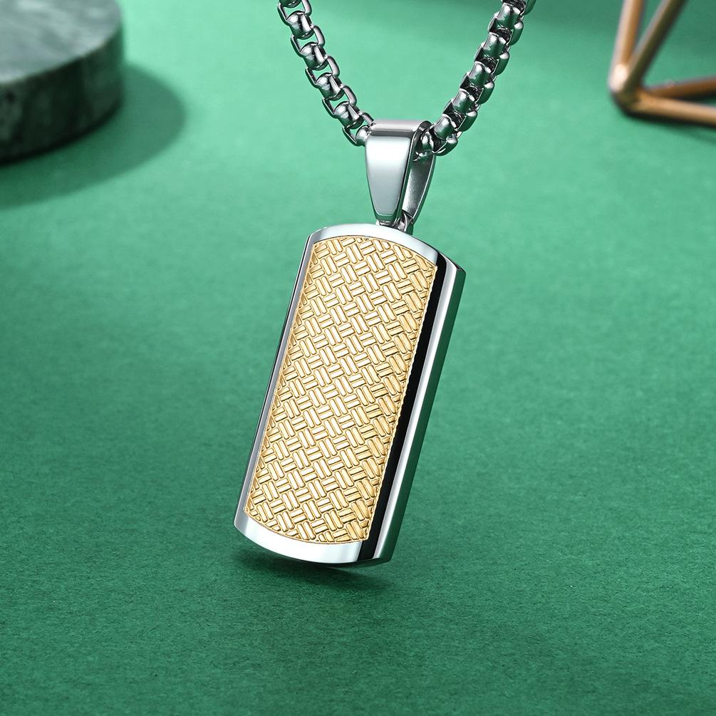 

2026 National Style Stamping, Electric Braided Texture Pendant Between Curved Surfaces, European and American Trendy Men s and Women s Pendants. 60CM