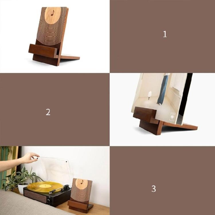 Elegante Supporto Espositore per Raccolta Dischi Base Robusta in Legno Organizzatori Portatili da Scrivania per Organizzazione Album