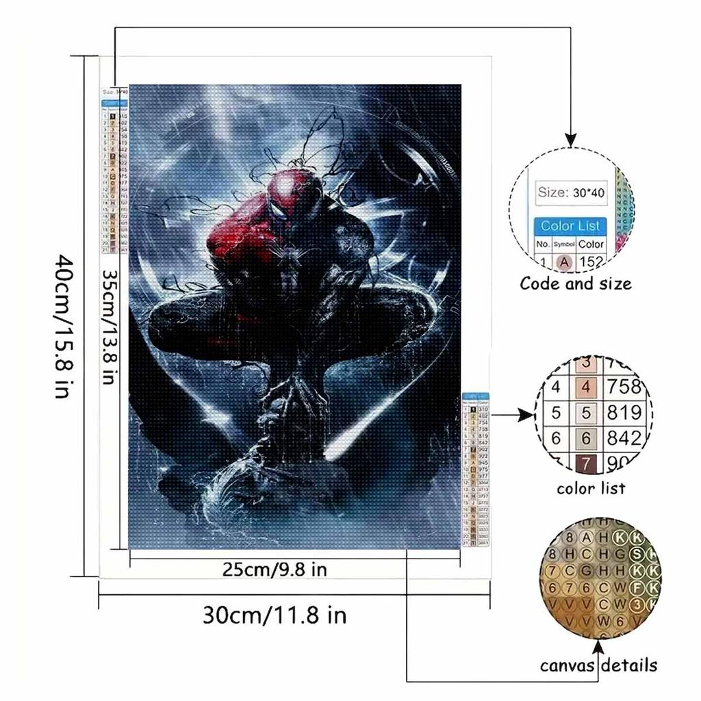 Full Round Diamond Painting Spider-man and Venom Art Rhinestone Picture Mosaic DIY 5D Cross Stitch Embroidery Home Decoration