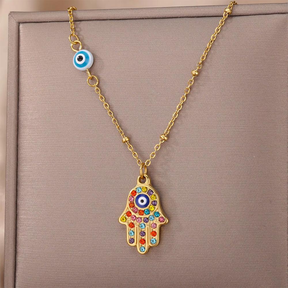 

Black Stone Eye Big Spider Pendant Necklace For Women Y2k Punk Gothic Elegant Gold Color Stainless Steel Jewelry Birthday Gift
