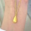 Textura Luxuosa Pequeno e Encantador Pingente de Alta Qualidade Artesanato em Ouro Antigo Colar Gota d'Água Escovada Presente