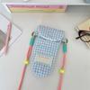 Ctrast Candy Color Female Crossbody Bag Plaid Polka Dot Women's Storage Bag Girls Letter Prints Lightweight Small Shoulder Bag
