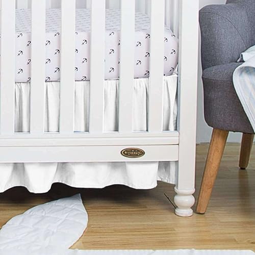 Silentnight 100% Egyptian Cotton Crib Skirt / Dust Ruffle Ð High Thread Count, Soft & Breathable, Ruffled Nursery Bedding for Cribs & Toddler Beds