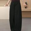 2025 Women's Old Money Style Side Pleated Wide-Leg Loose Casual Pants