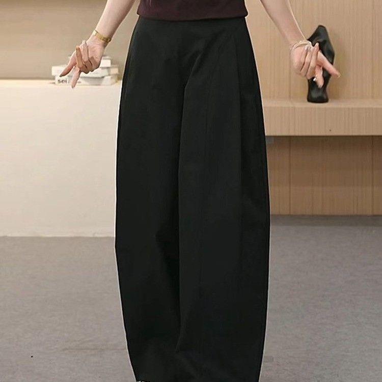 2025 Women's Old Money Style Side Pleated Wide-Leg Loose Casual Pants