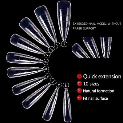 100 Stück Nagelformen, vollständige Abdeckung, Gelform, Tipps, Nagelverlängerung, DIY-Nägel-Zubehör
