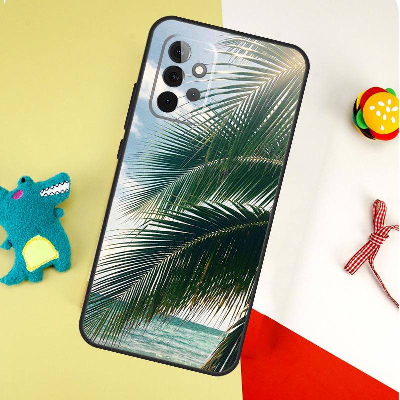 Summer Plant Palm Green Leaf Aloha For Samsung Galaxy A54 A34 A14 A55 A35 A15 A53 A33 A13 A05 A06 A16 A22 A32 A52 Phone Case