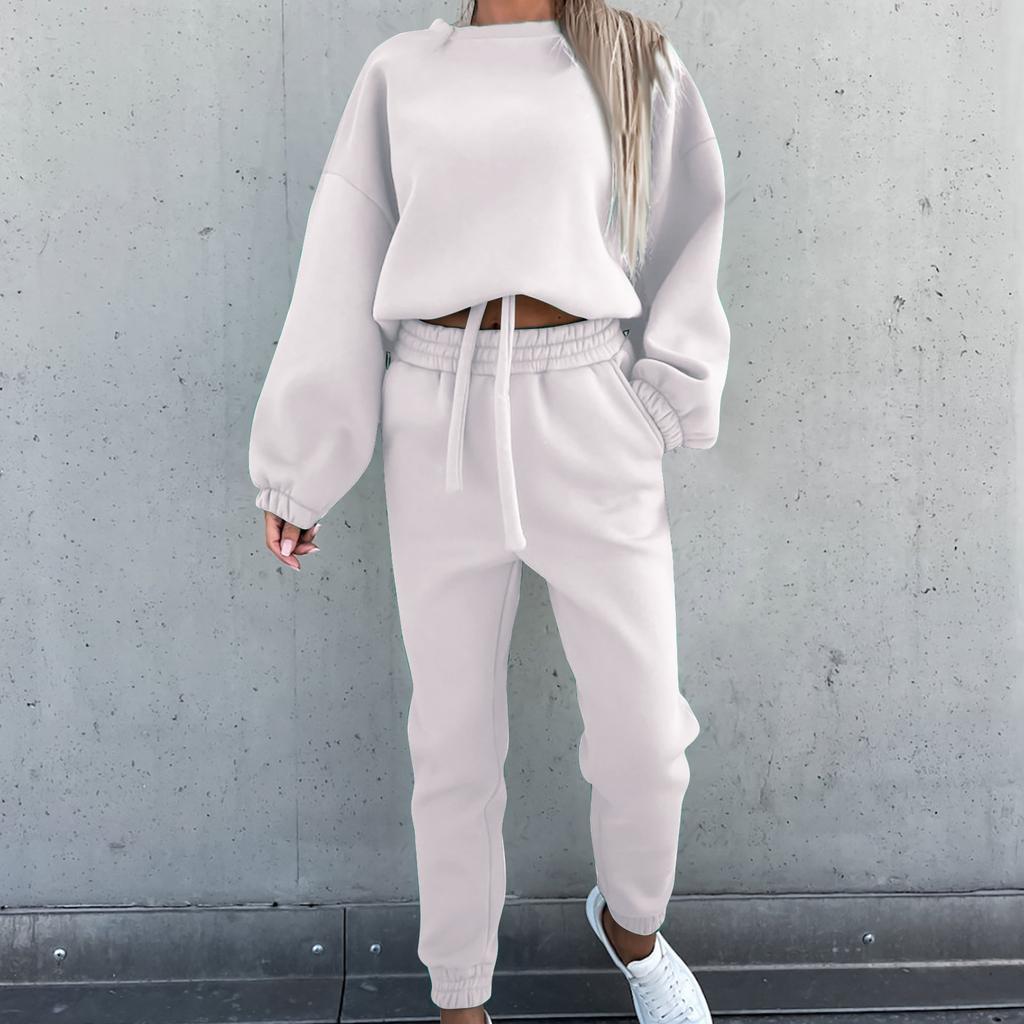 Women's Casual Sports Suit  And Winter Fashion Loose Long-Sleeved Sweater Two-Piece