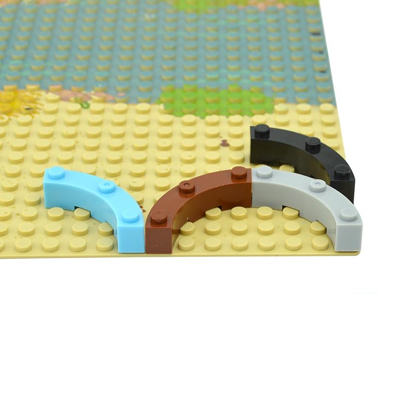 Building Blocks 48092 4x4 Curved Brick With 3 Studs For Building Blocks Parts DIY Educational Bricks Bulk Model Gift Toys