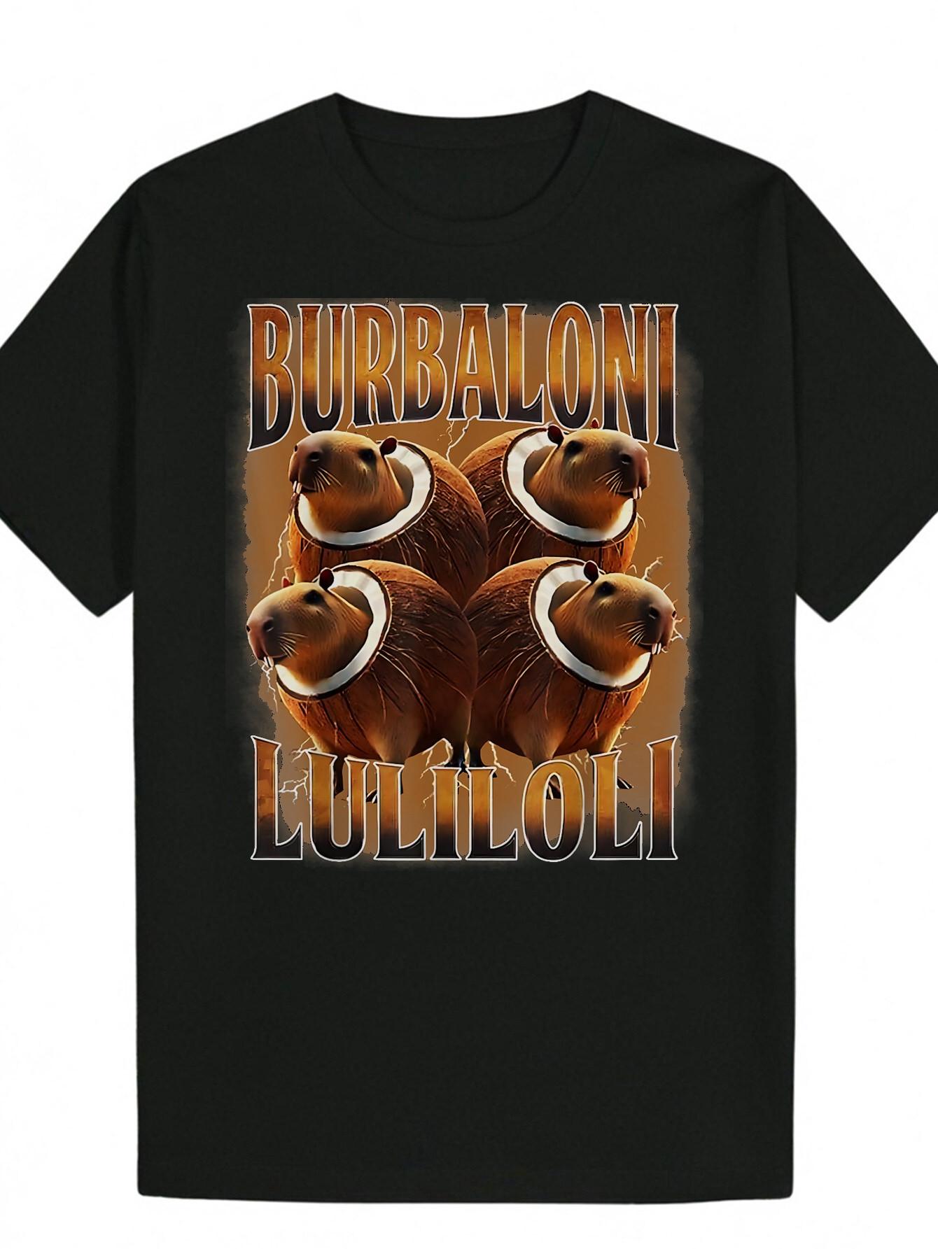 Mens Vintage Sunset Capybara  100 Cotton Summer Short Sleeve Graphic Tee S