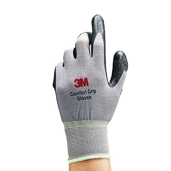 3M Comfort Grip Work Genuine Overseas Product Gloves, Gray, 10-Pair Set, (Size M)