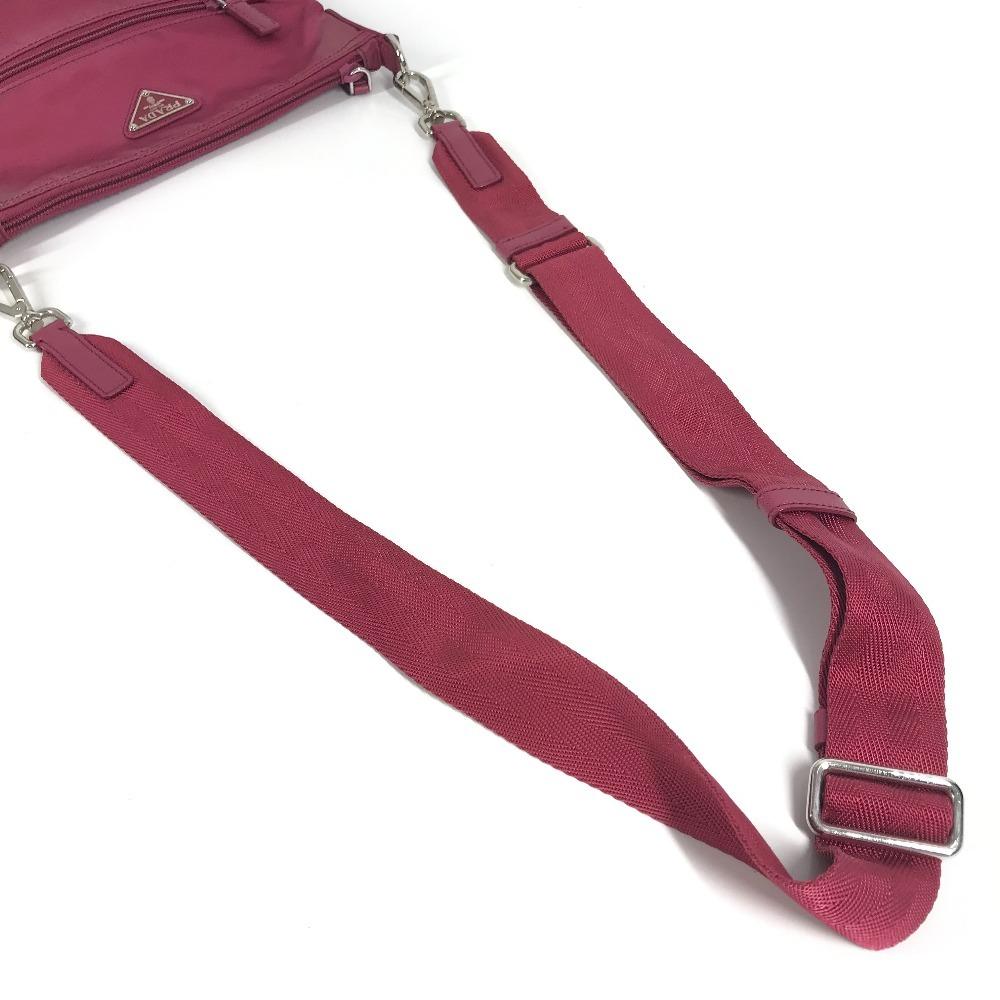 Prada Triangle Logo Triangle Logo Plate Crossbody Bag Shoulder Bag Nylon Pink