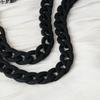New Phone Accessory Detachable Lanyard Black Matte Crossbody Strap Long Phone Case Chains Acrylic Pendant Neck Solid Phone Chain