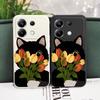 Tulip Cute Cat Phone Case For Xiaomi Poco F8 F7 X7 X6 F6 M6 M5 M5S F5 X5 F4 X4 M4 F3 M3 X3 Pro 4G 5G GT Silicone Cover