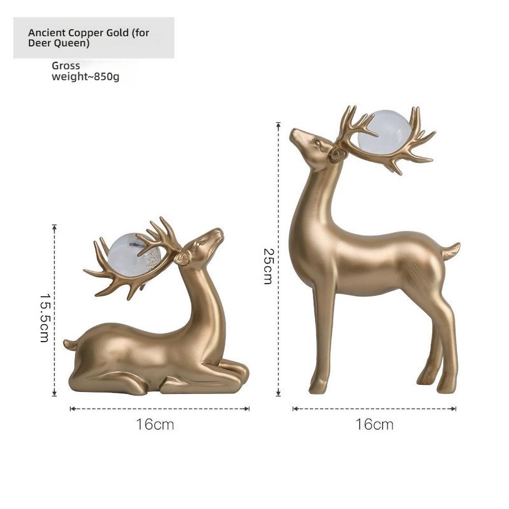 Glittering Reindeer Snow Globe, Crystal Ball with Elk for Christmas Table Decor, Festive Holiday Ornament Gift for Home