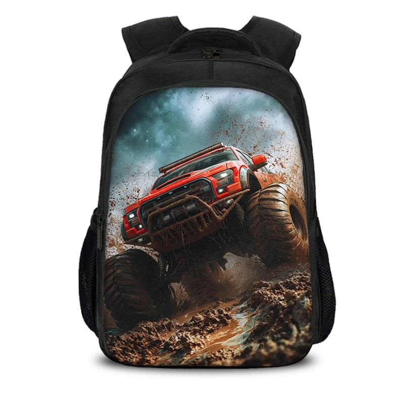 Monster Jam double-layer backpack cartoon print new trend student school best campus companion birthday gift