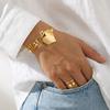 2 Pcs Gold Color Mama Letter Bracelet Ring Set For Women Love Heart Adjustable Bangle Finger Ring Mother's Day Mom Jewelry Gifts