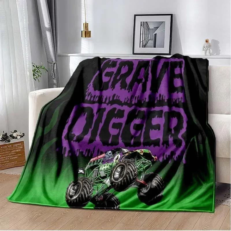Monster Jam Grave Digger Truck Hot Wheels Sofadecke, leichte warme Isolierdecke, Bett, Büro, Auto, Knieschützer, Überwurfdecke